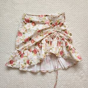 Zara Eyelet Floral Mini Skirt